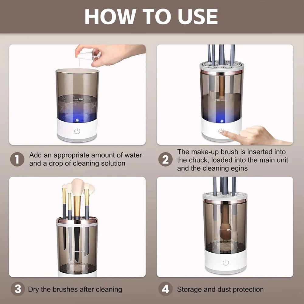 Automatic Electric Makeup Brush Cleaning Machine Fast Dryer