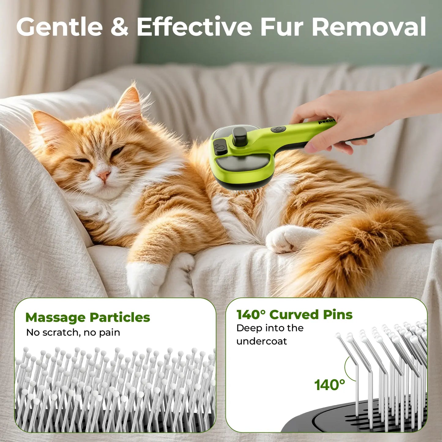 Pet Spray Hair Removal Brush for Cat/Dog – Deshedding & Grooming Tool, One Button Hair Removal Comb,Deshedding Vacuum Brush, Fur Removal Tool, Grooming Trimming Tool,Summervibes,Petlovers