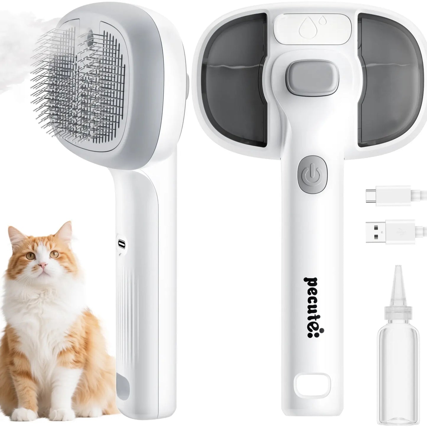 Pet Spray Hair Removal Brush for Cat/Dog – Deshedding & Grooming Tool, One Button Hair Removal Comb,Deshedding Vacuum Brush, Fur Removal Tool, Grooming Trimming Tool,Summervibes,Petlovers