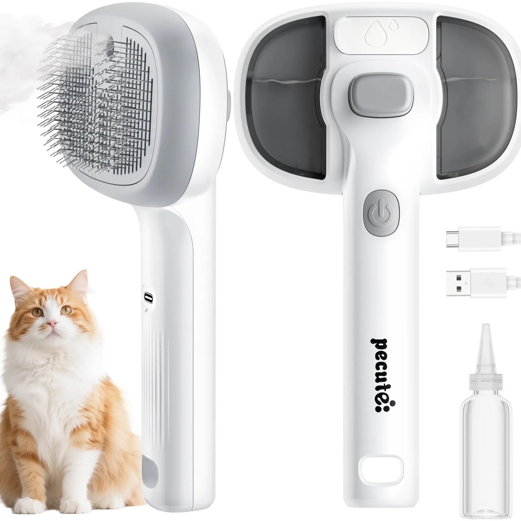Pet Spray Hair Removal Brush for Cat/Dog – Deshedding & Grooming Tool, One Button Hair Removal Comb,Deshedding Vacuum Brush, Fur Removal Tool, Grooming Trimming Tool,Summervibes,Petlovers