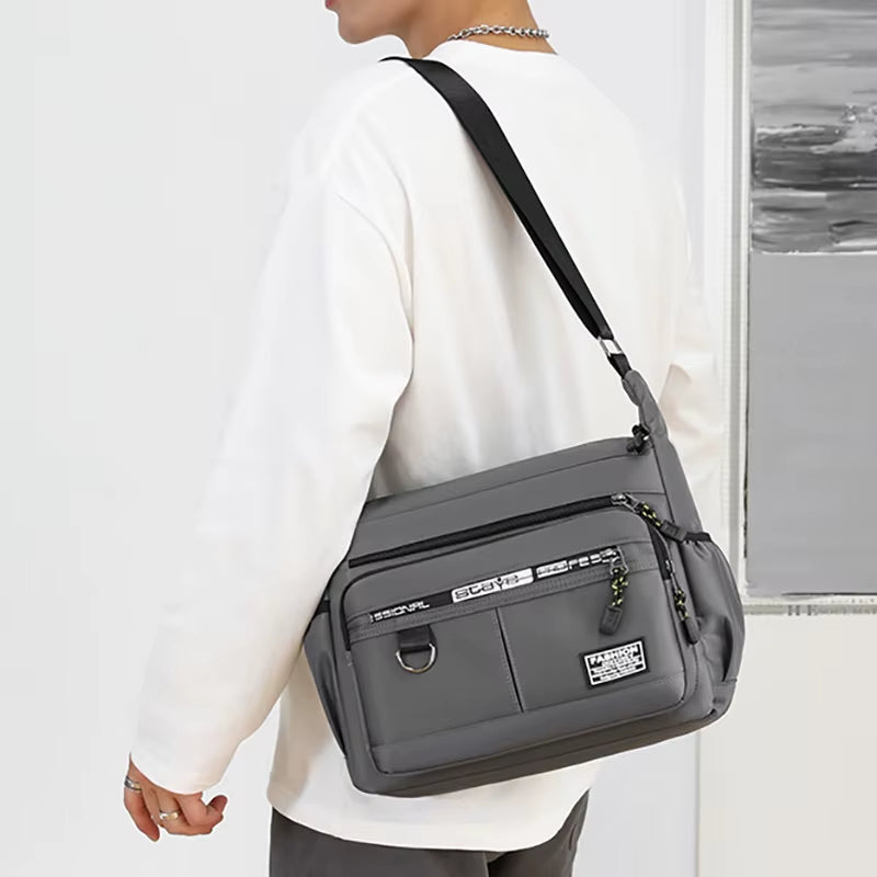 Design Oxford Shoulder Bag Large Capacity Men'S Casual Multi-Layer Pocket Fashion Single Shoulder Crossbody Luxury Messenger Bag