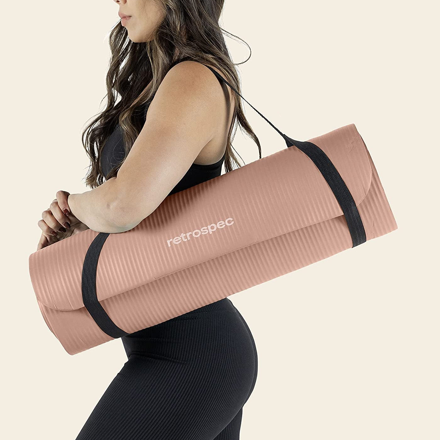Non-Slip Workout Yoga Mat with Nylon Strap